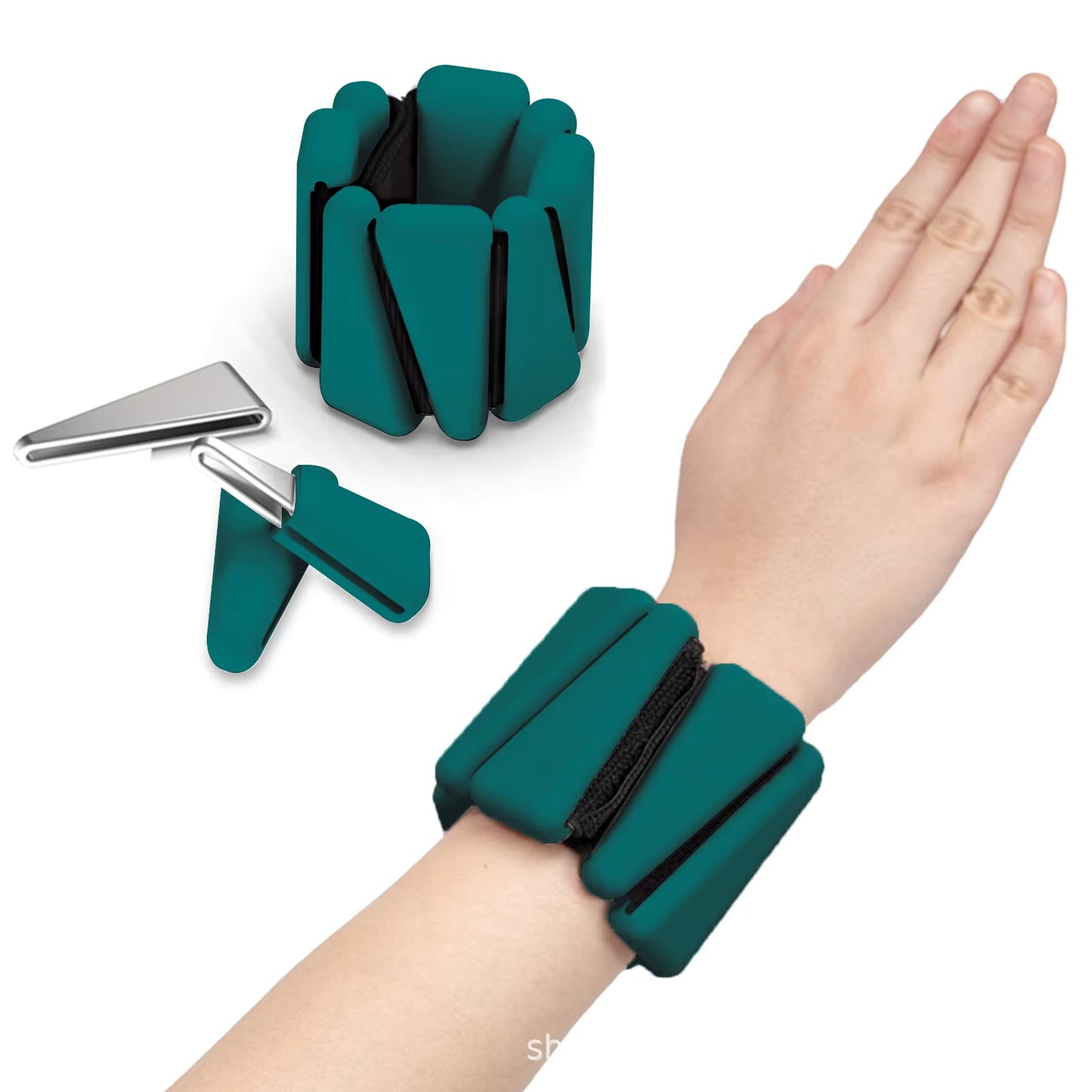 Teal wrist and hand exerciser on a white background