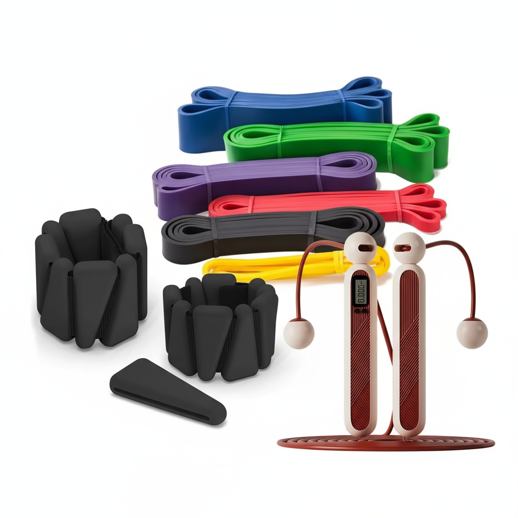 Fitness Bundle - Ankle Weights, TPE Bands, and Jump Rope
